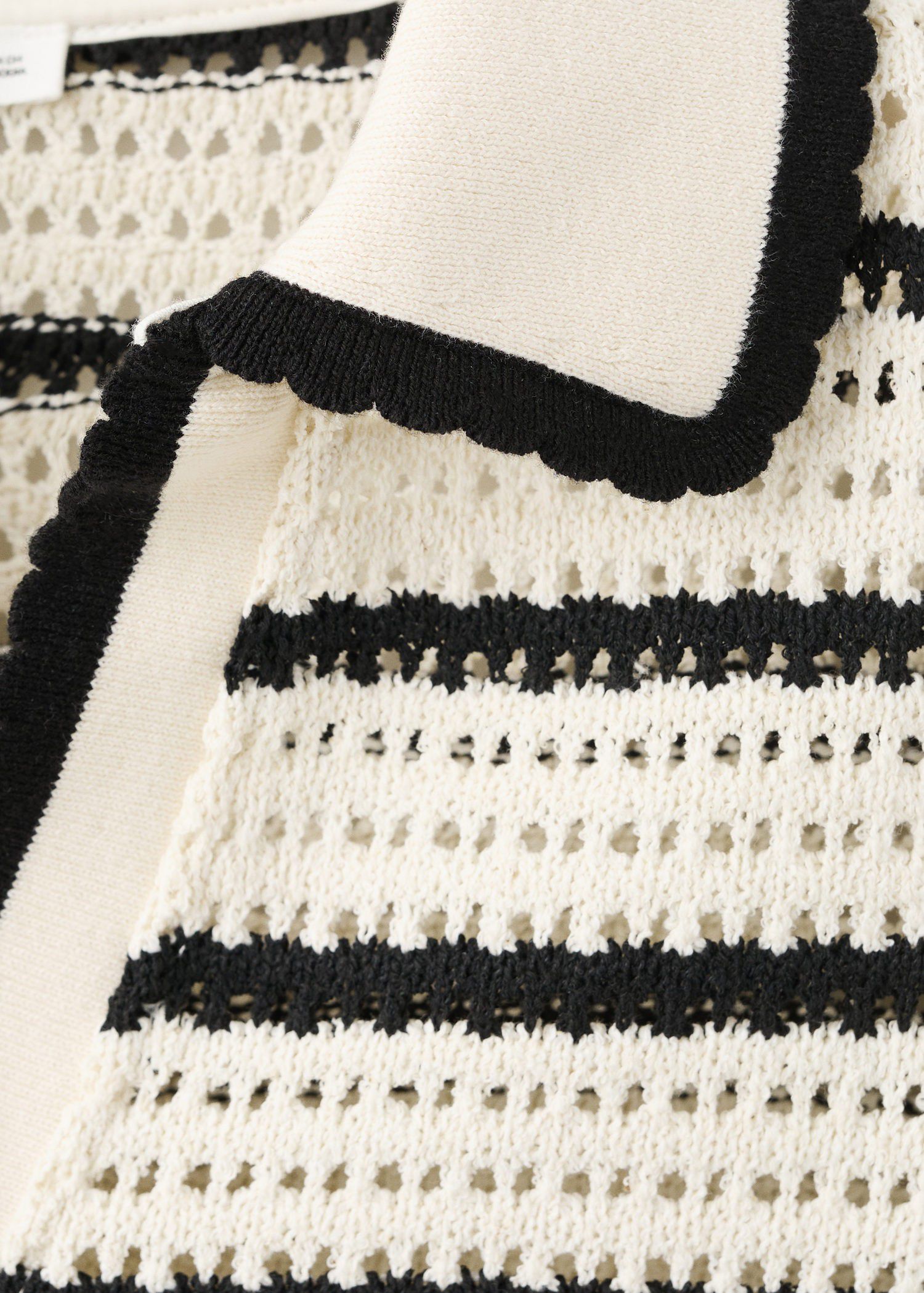 Striped crochet polo