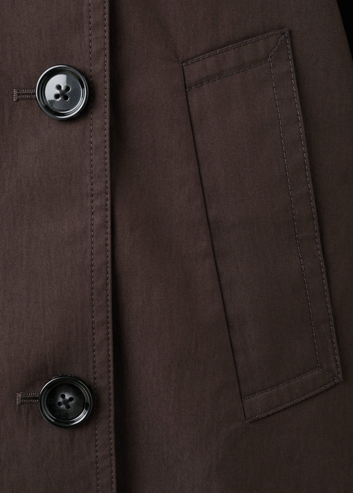 Double-breasted cropped trench coat