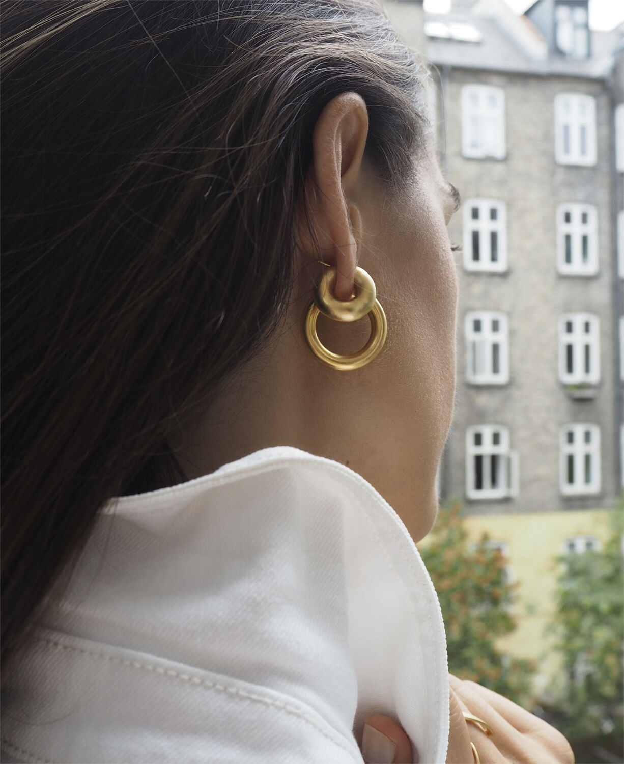 Small Chunky Hoop, gold-plated sterling silver