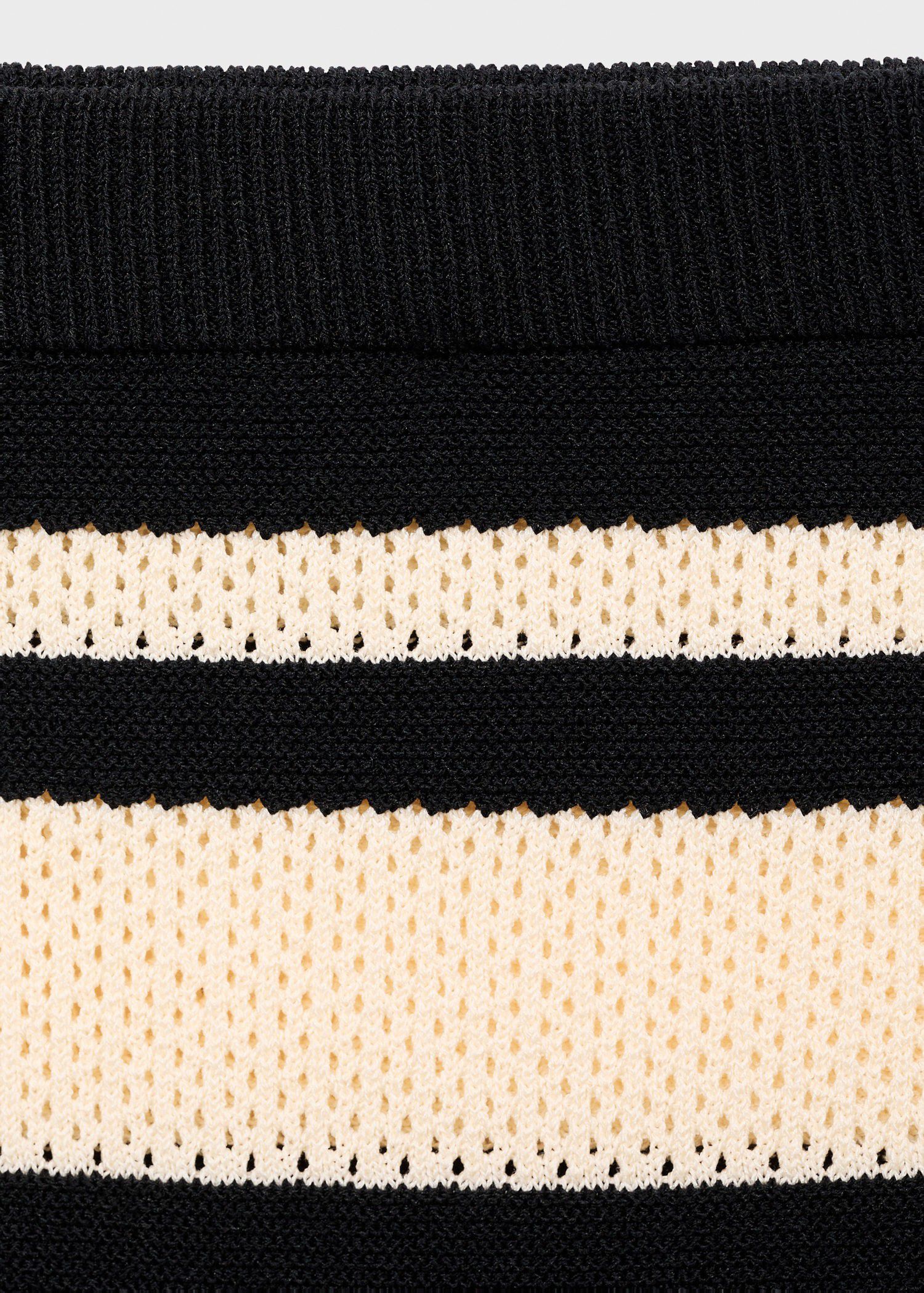 Knitted midi skirt with stripes