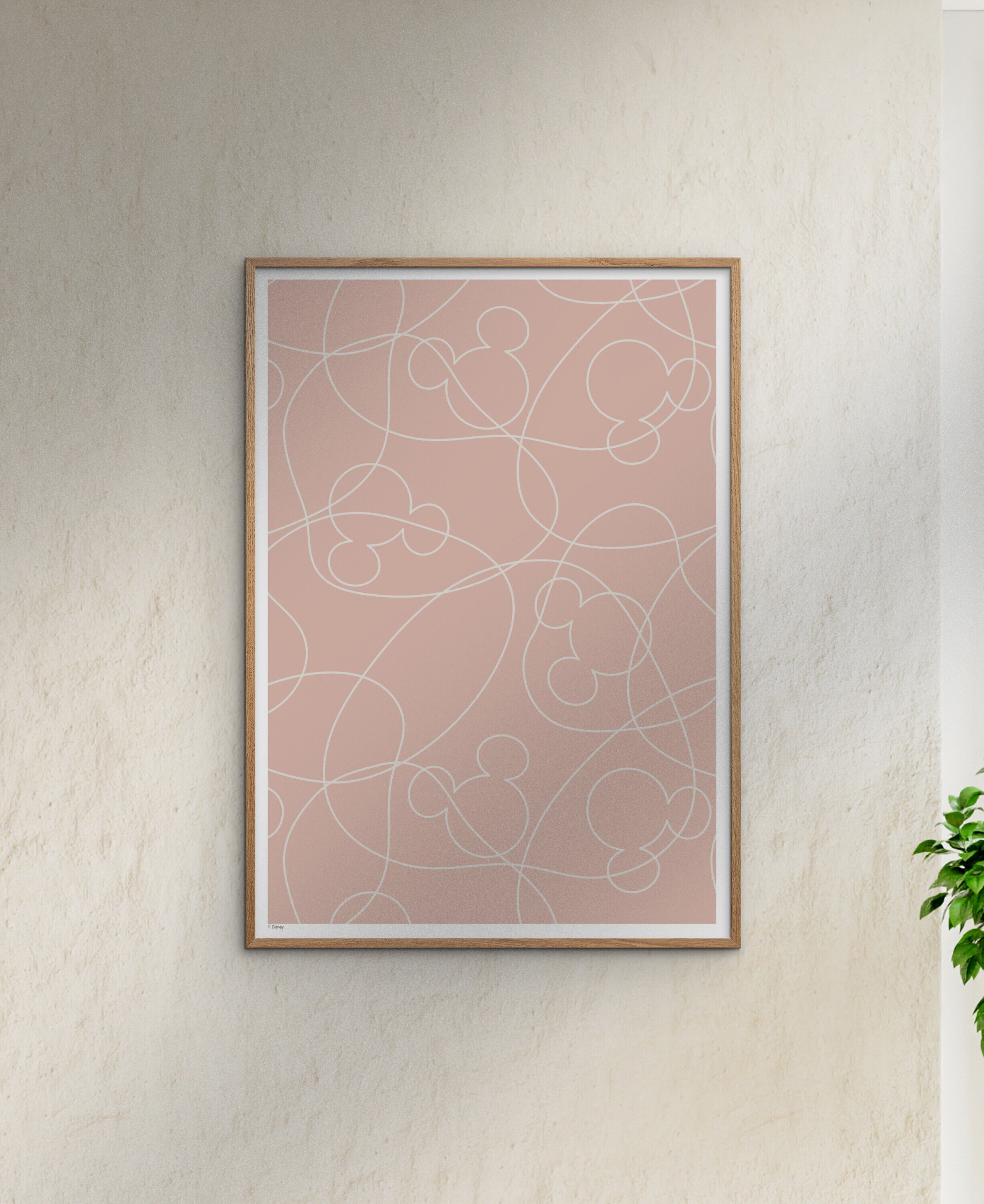 Disney - Mickey Mouse Pink & White Outline