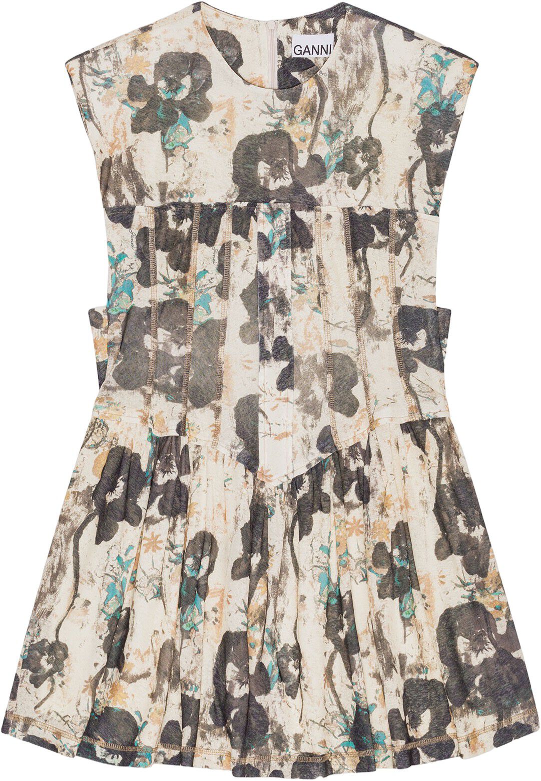 Printed Marl Mesh Corset Mini Dress