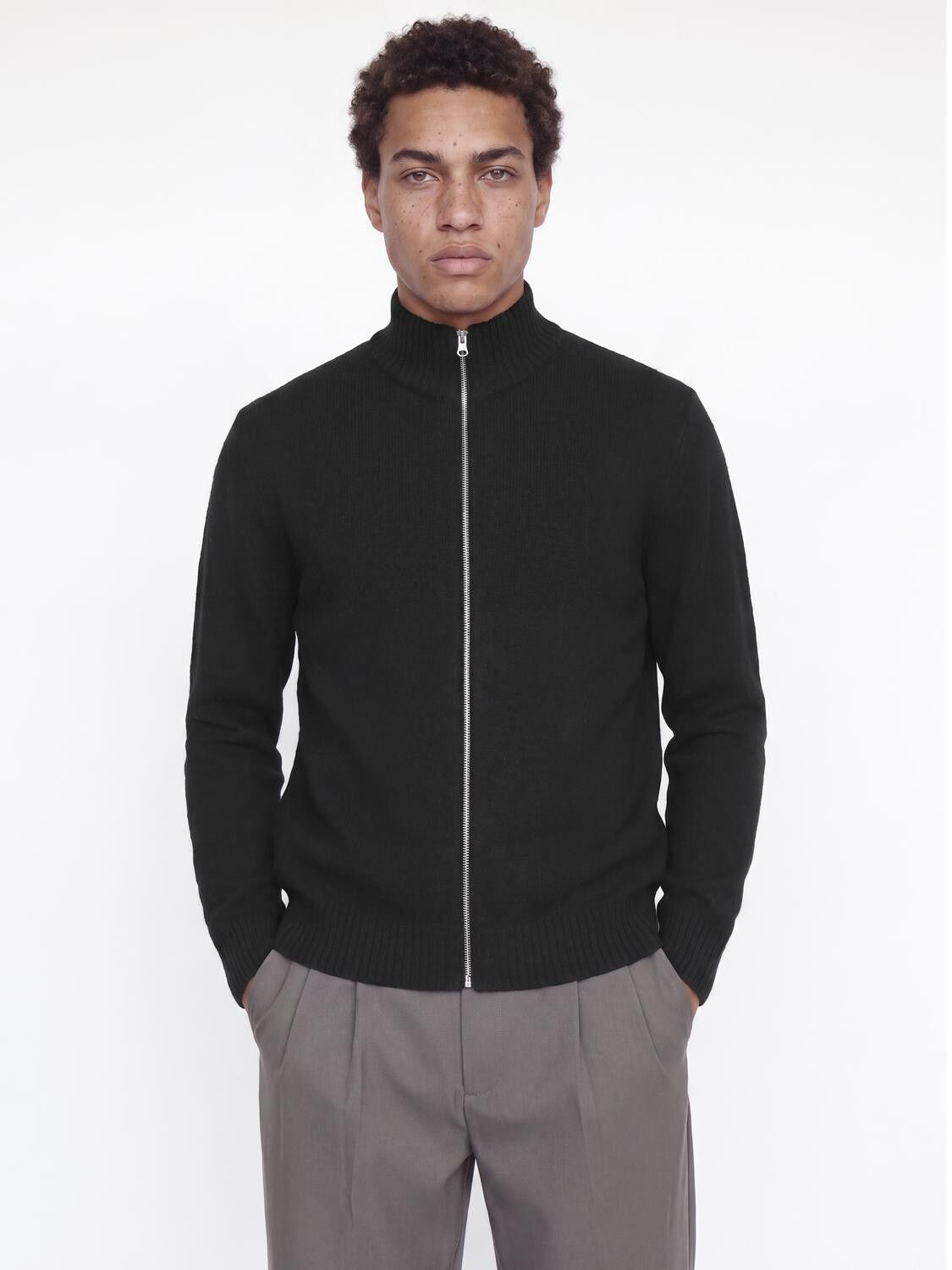 Jjsoho Ollie Knit High Neck Zip Car Sn