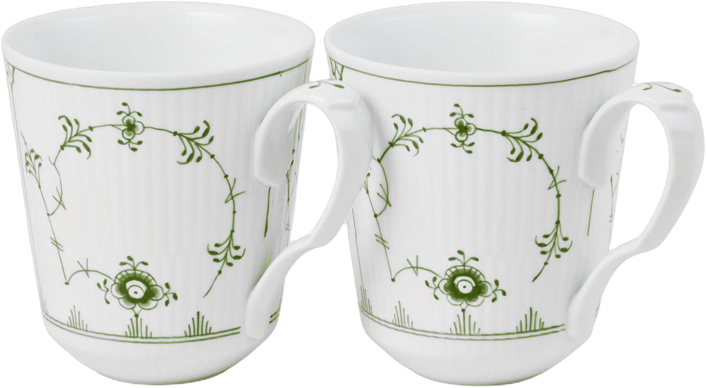 Green Fluted Pl Cup 38cl 2pc