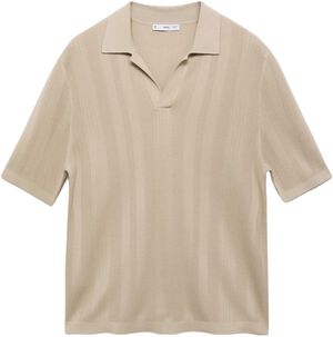 Ribbed knit polo shirt