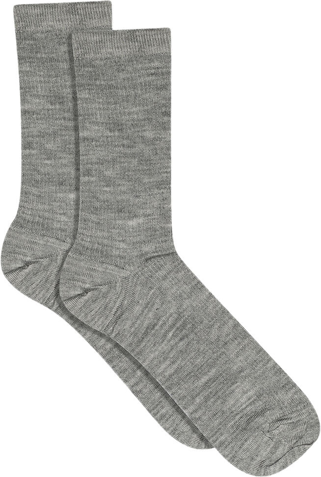 Fine wool rib socks