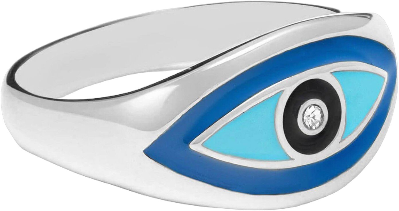 Women's Silver Evil Eye Ring
