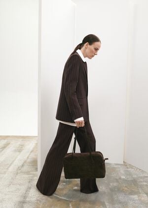 Pinstripe suit trousers