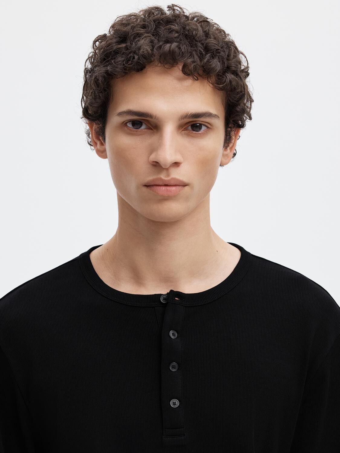 Slmaustin Rib Ls Henley Tee