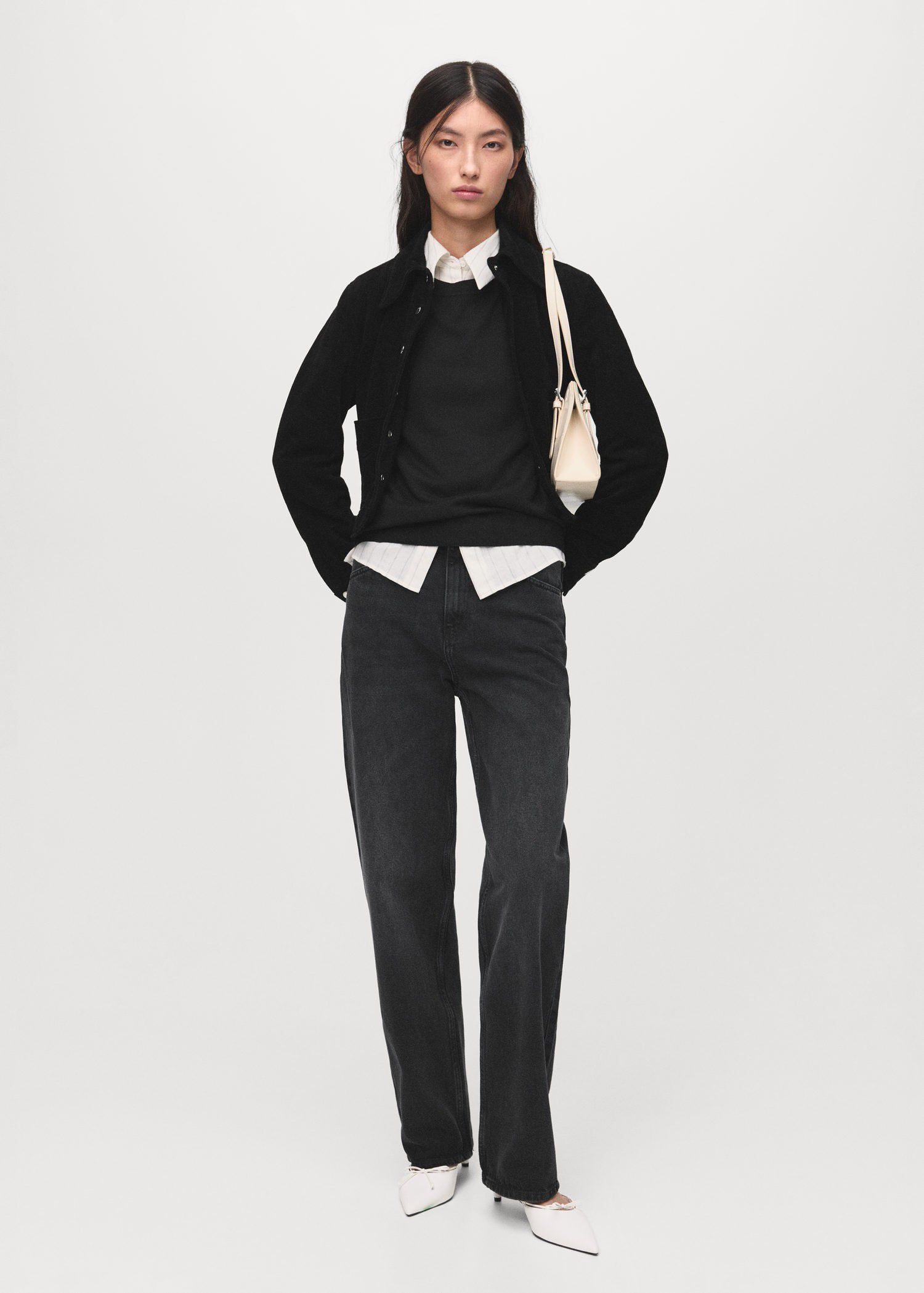 Fine-knit crew-neck sweater