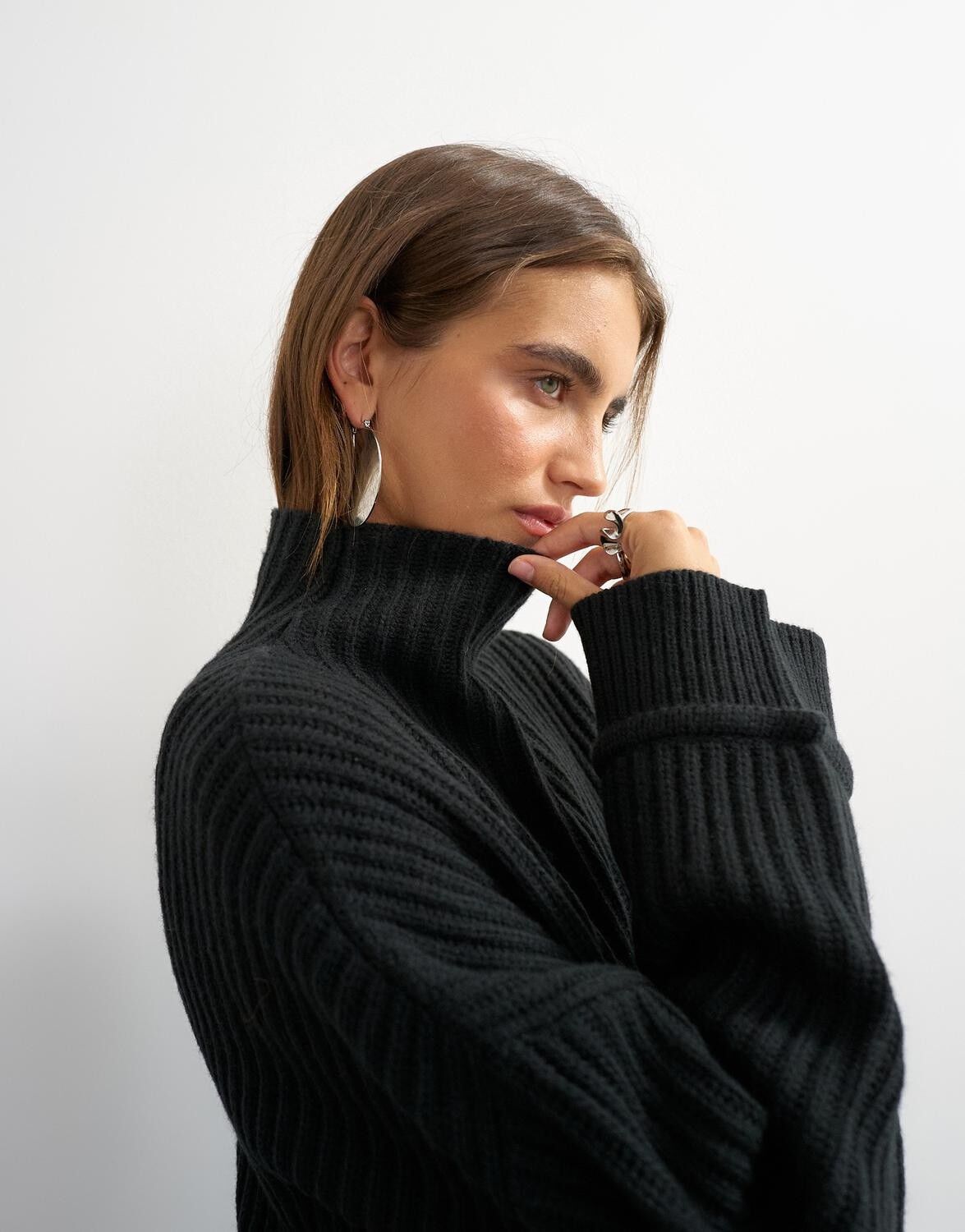 Tsrosa Ls High Neck Jumper Knt