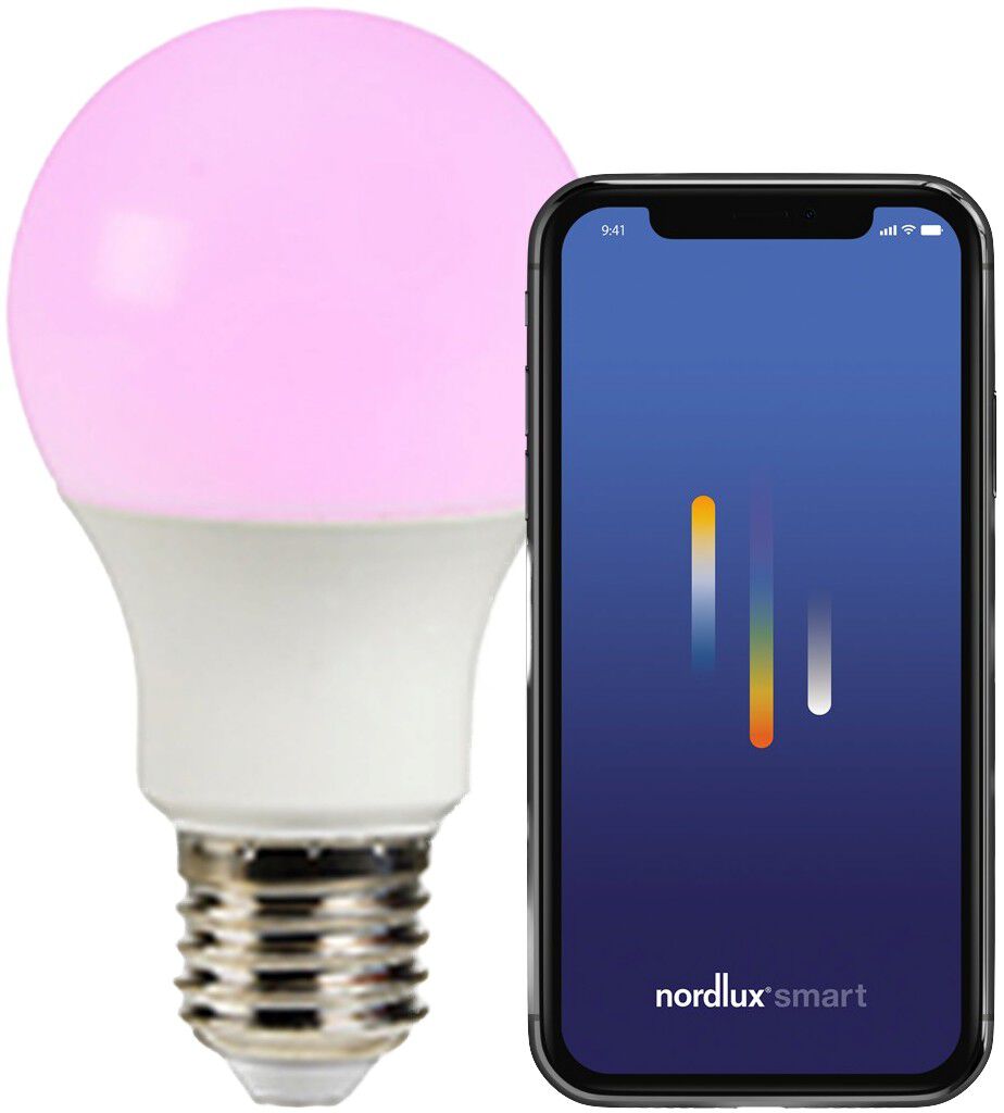Smart E27 A60 Colour 2200-6500 Kelvin 806 Lumen P&aelig;re Hvid