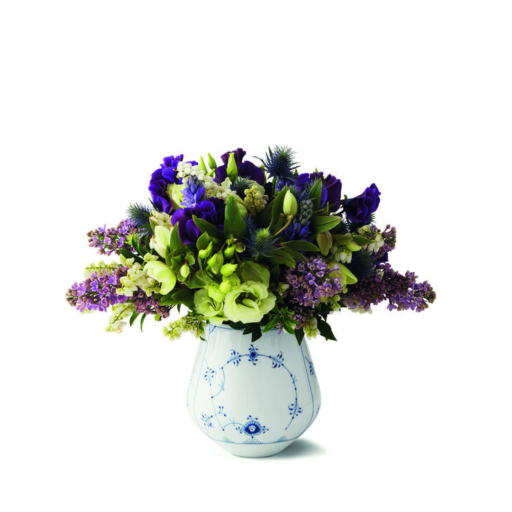 Blue Fluted Plain vas 15 cm