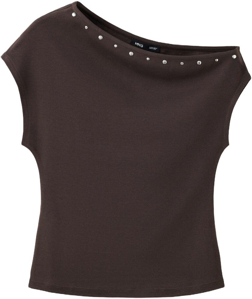Asymmetric studded T-shirt