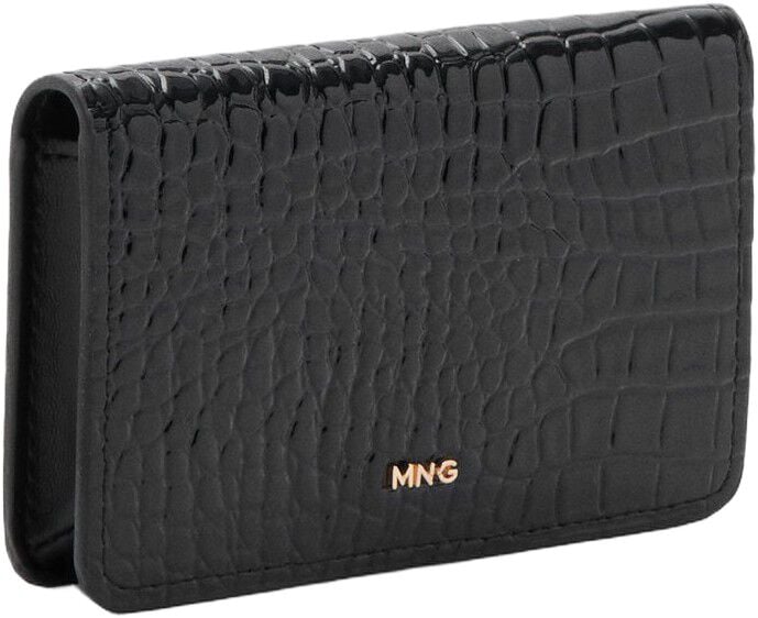 Small shiny croc-effect wallet