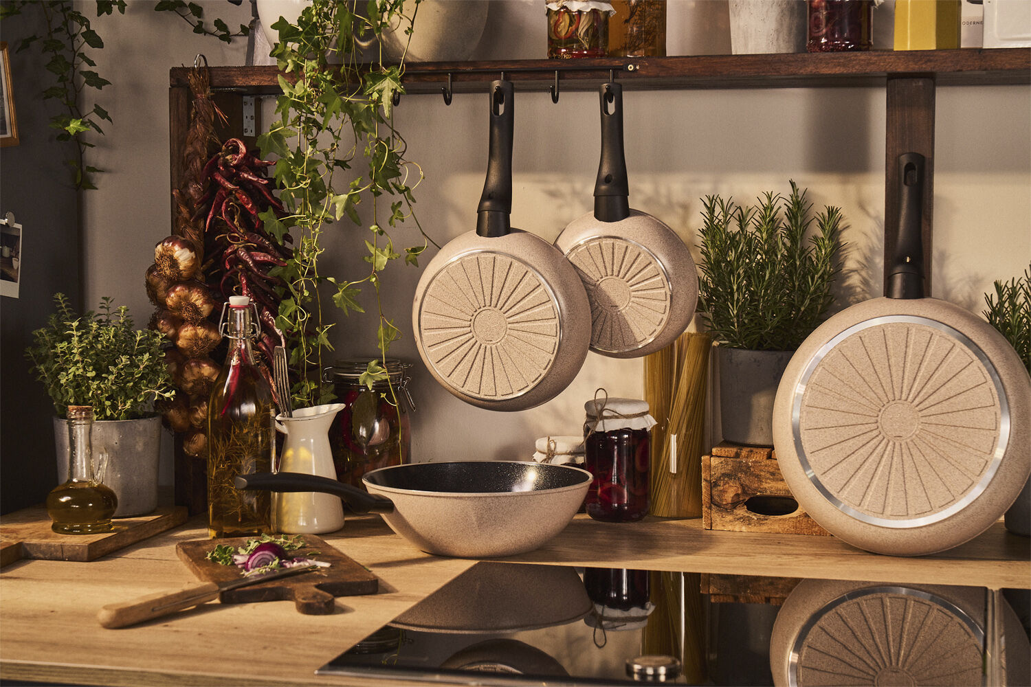 Ledro Wok 28 Beige Rund Aluminum