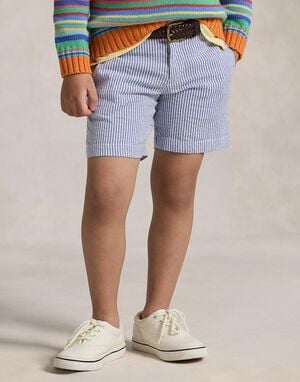 Stretch Cotton Seersucker Short