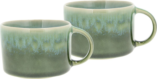 Mugg m öra Styles 0,16 liter 2 st Svart/Blå Stengods