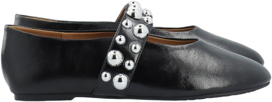 BIALUNA Studded Ballet Flat Faux Leather