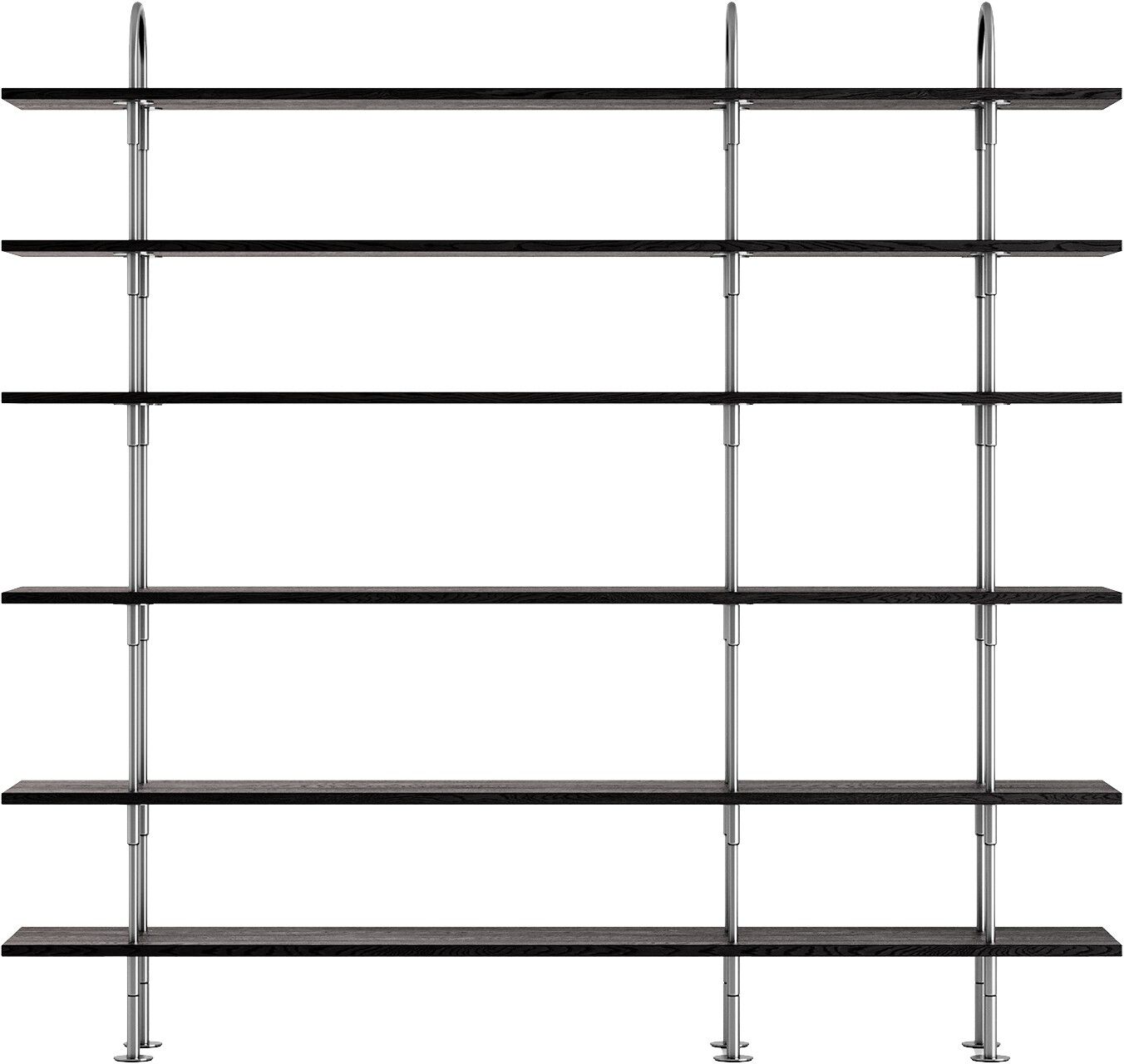 Keen Shelving System, 3 Arches, 208, 6 shelves (Frame: Black Brass, Sh