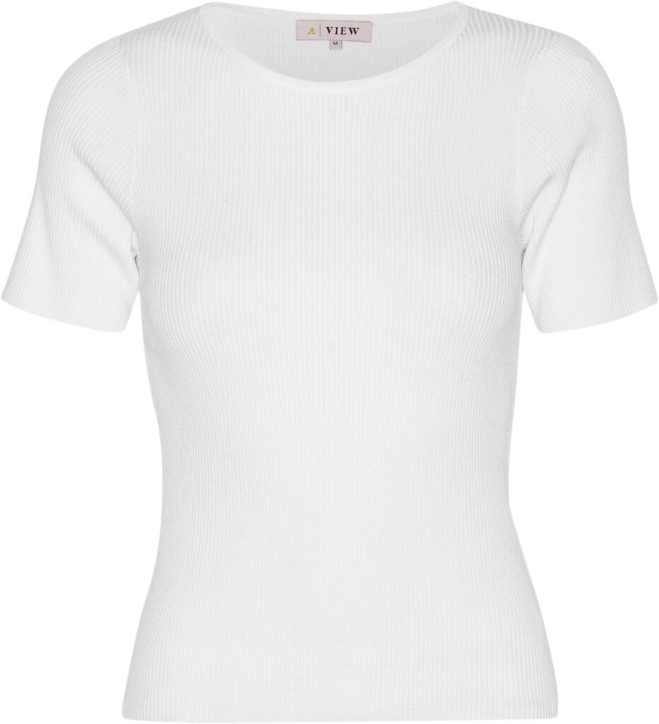 Rib knit short sleeve top