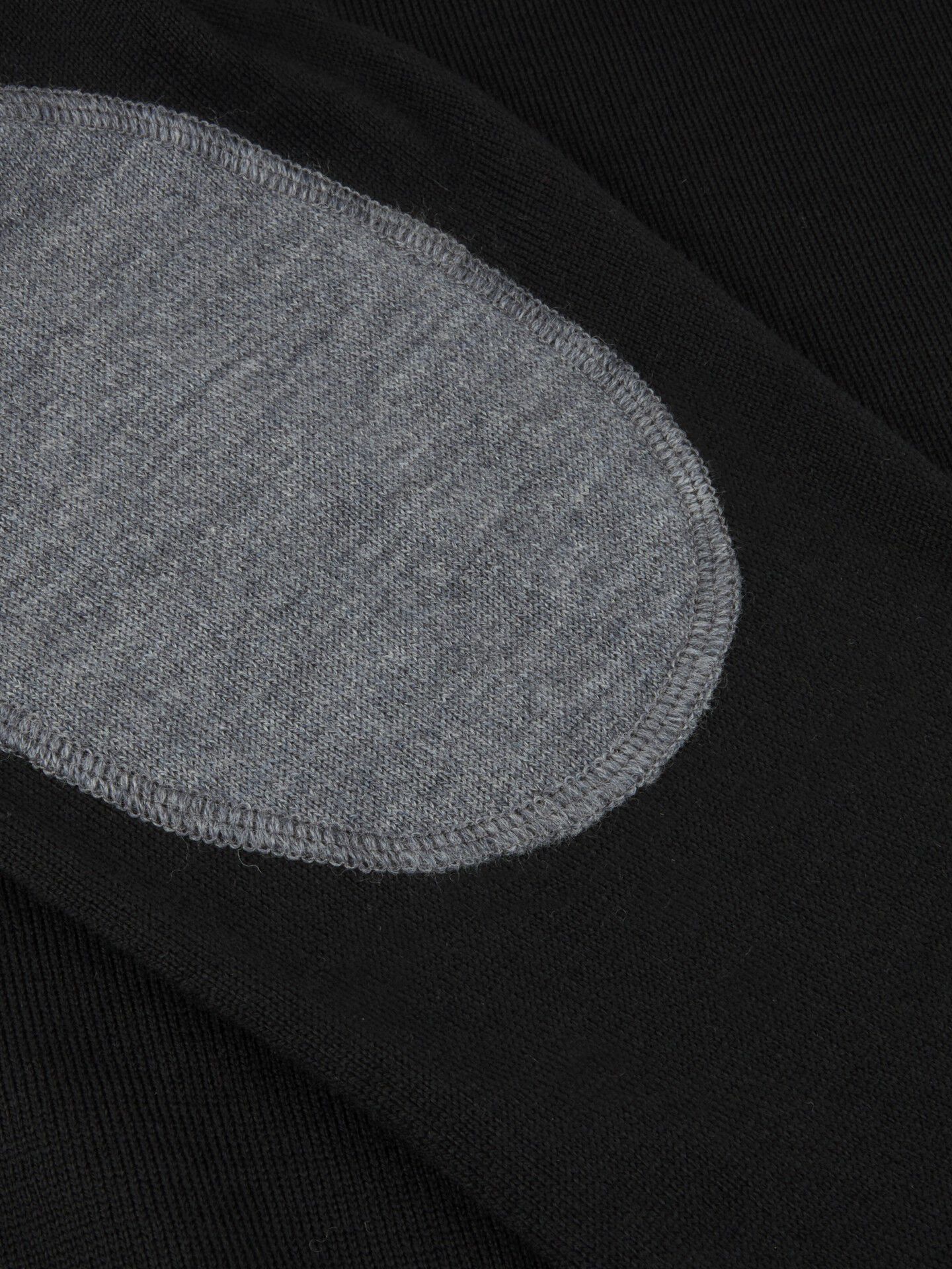 Sweater Knitted Crew Neck With Patch Merino Wool