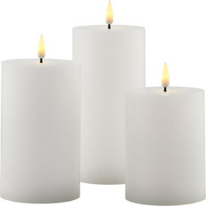 Sille Exclusive 3stk sæt, Ø7,5x10/12,5/15cm, Hvid