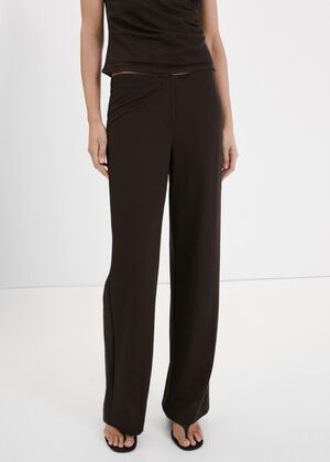 Straight mid-rise trousers