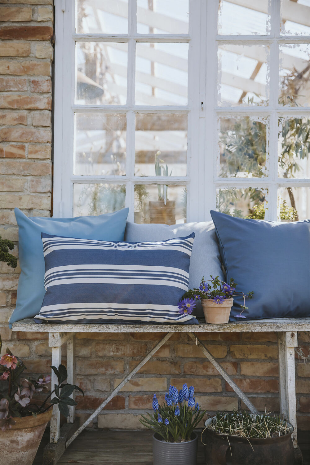 Fossflakes utomhuskudde 50x50 cm. Bl&aring;