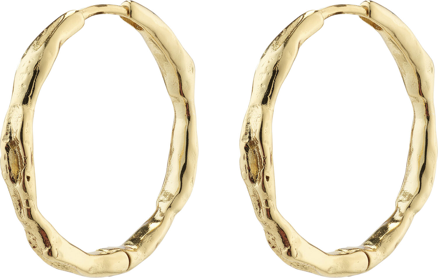 EDDY recycled organic shaped large hoops gold-plated