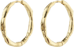 EDDY recycled organic shaped large hoops gold-plated