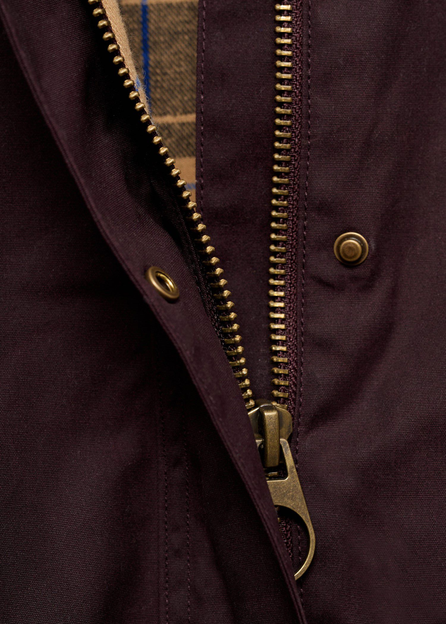 Cotton parka with corduroy collar