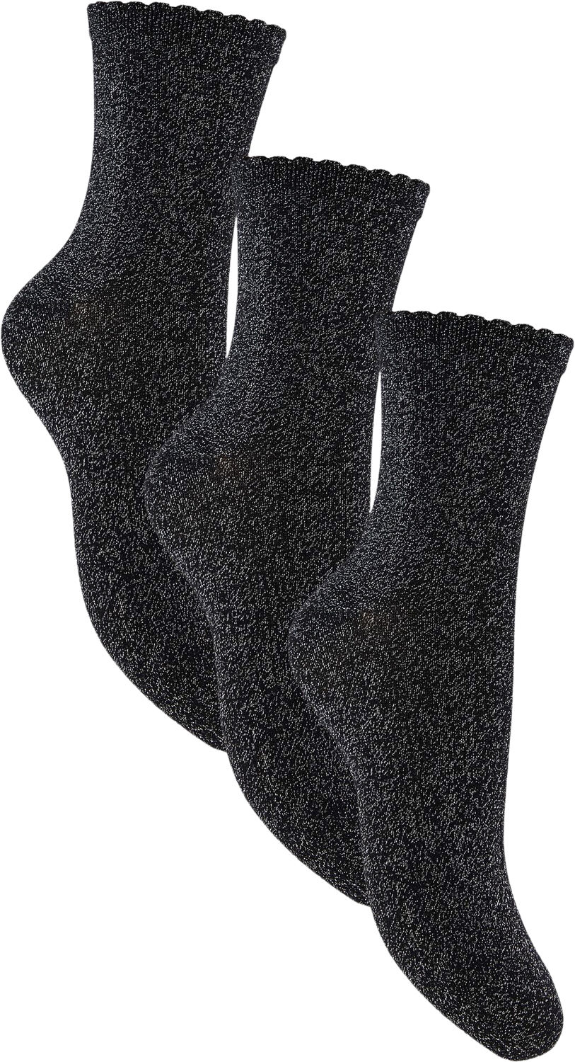PCSEBBY GLITTER LONG 3-PACK SOCKS N