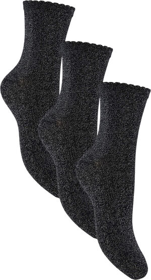 PCSEBBY GLITTER LONG 3-PACK SOCKS N