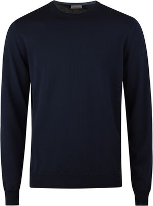 Sweater Knitted Crew Neck With Patch Merino Wool