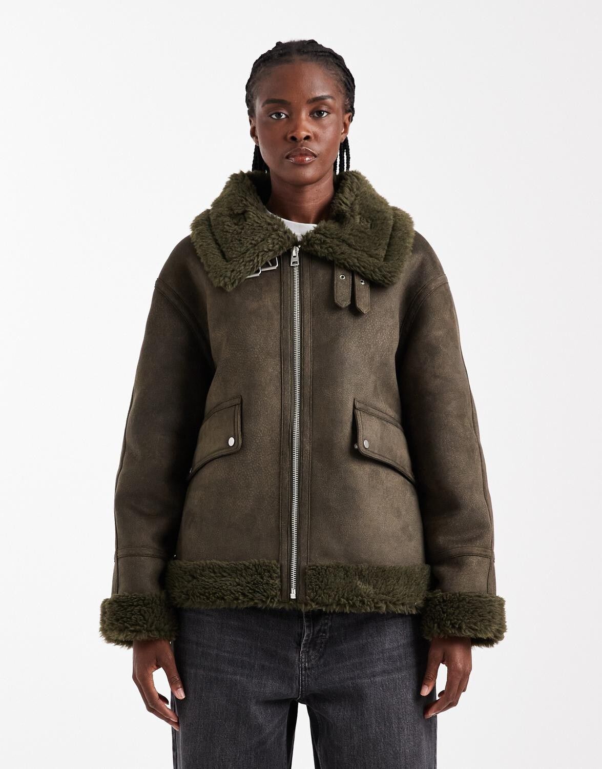 Tstilda Shearling Collar Jacket Otw