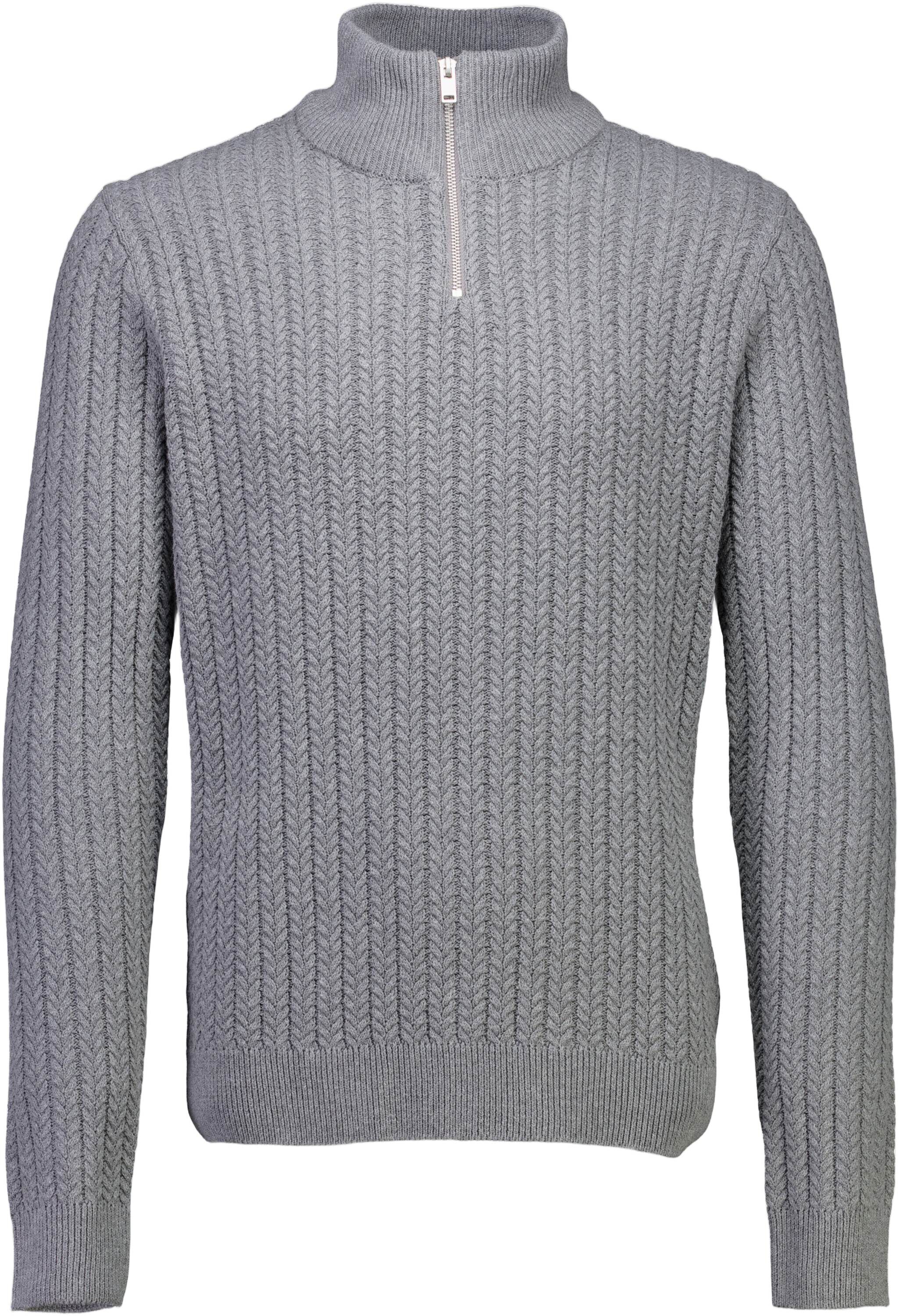 Recycle cabel knit half zip