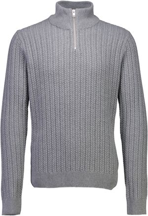 Recycle cabel knit half zip