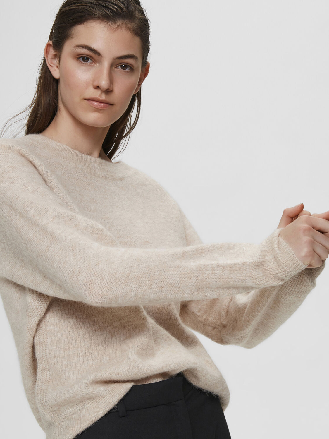 Slflulu Ls Knit O-Neck Noos