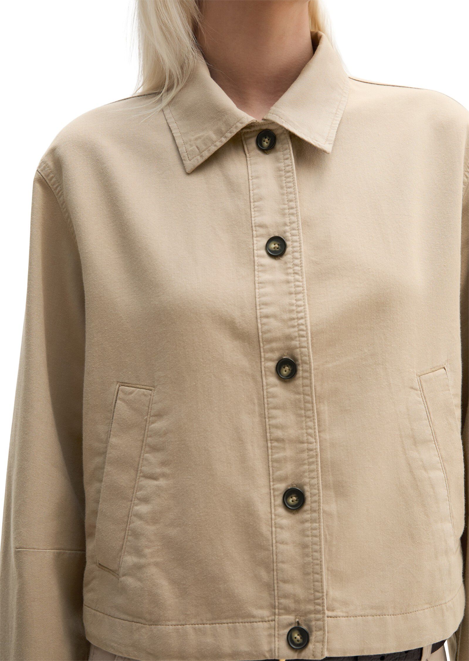 Indoor jacket, A-line, shirt collar