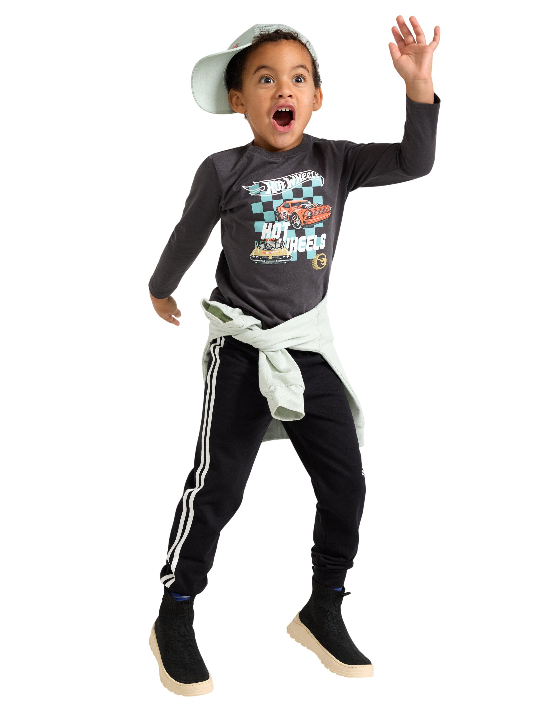 Long-sleeved top in soft cotton jer