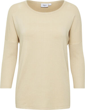 A2561, KNIT BLOUSE W RIB SL