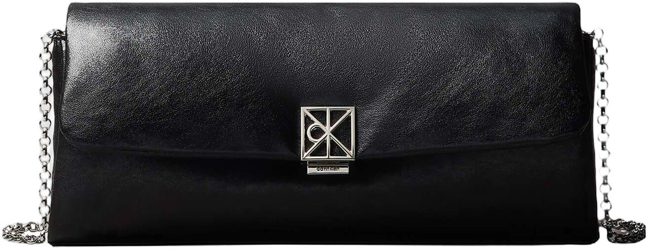 Padded Emblem Hardware Crossbody Clutch