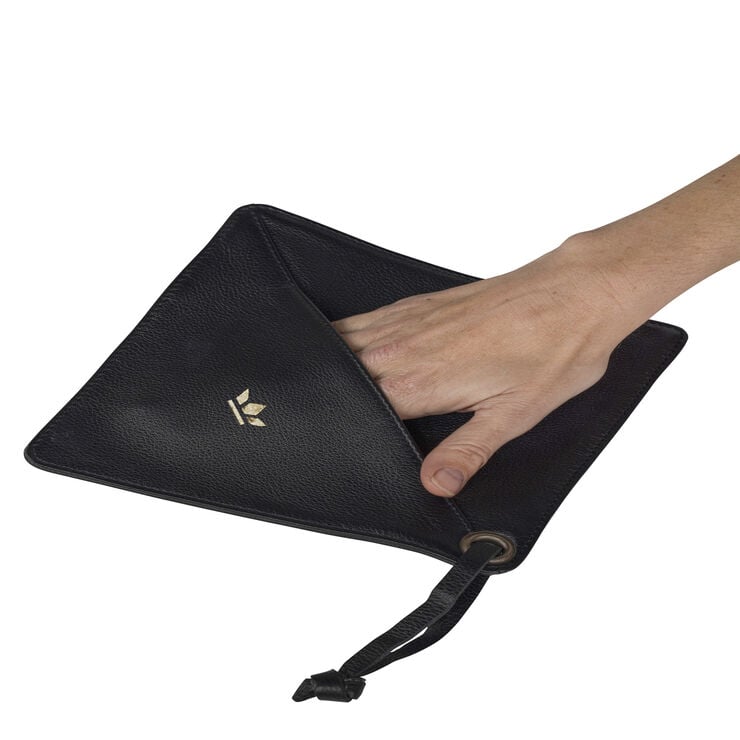 Pot Holder, Classic Black Leather, with smart insert