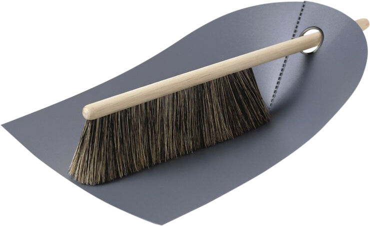 Sopskyffel med borste, m?rkgrå