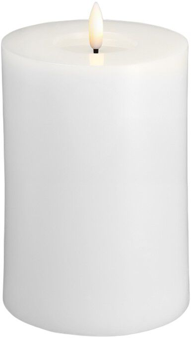 Moods & More - LED Pillar Candles, Silk, Melted, Classic white, 99x150