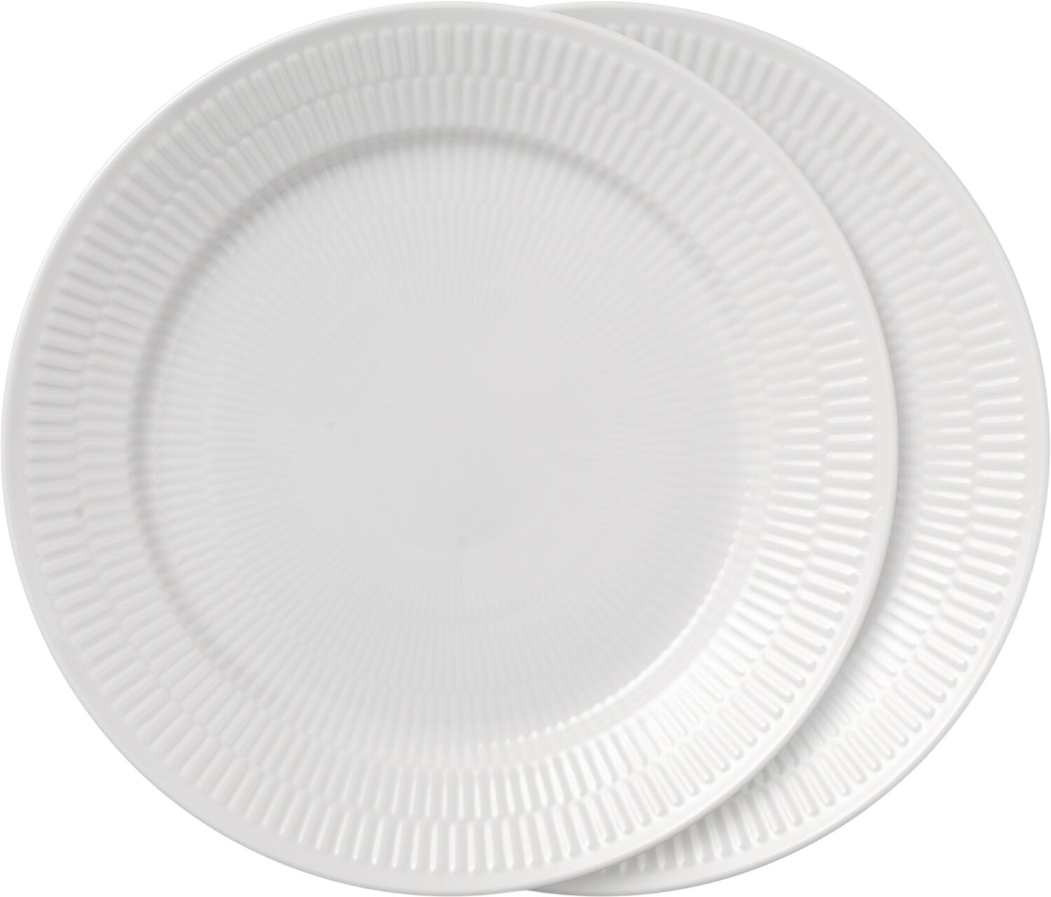 Hvid Riflet 2-pak tallerkner 27 cm