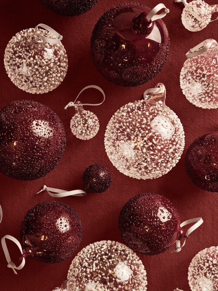 Flurry Glass Baubles - S - Set of 3