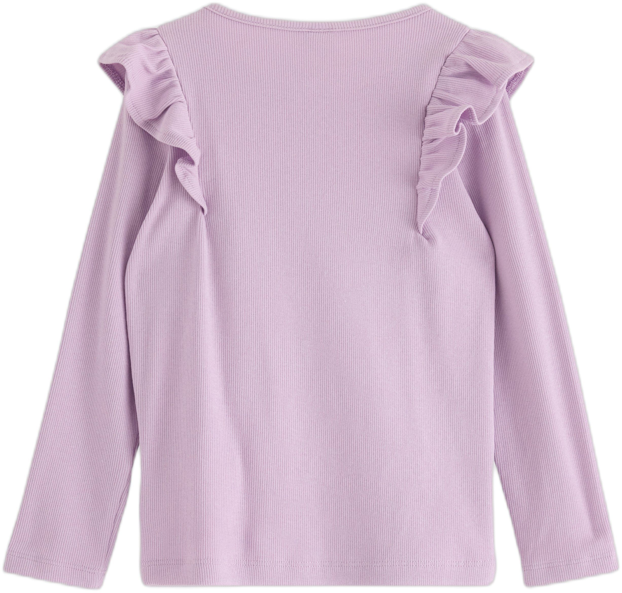Long-sleeved top in ribbed cotton j
