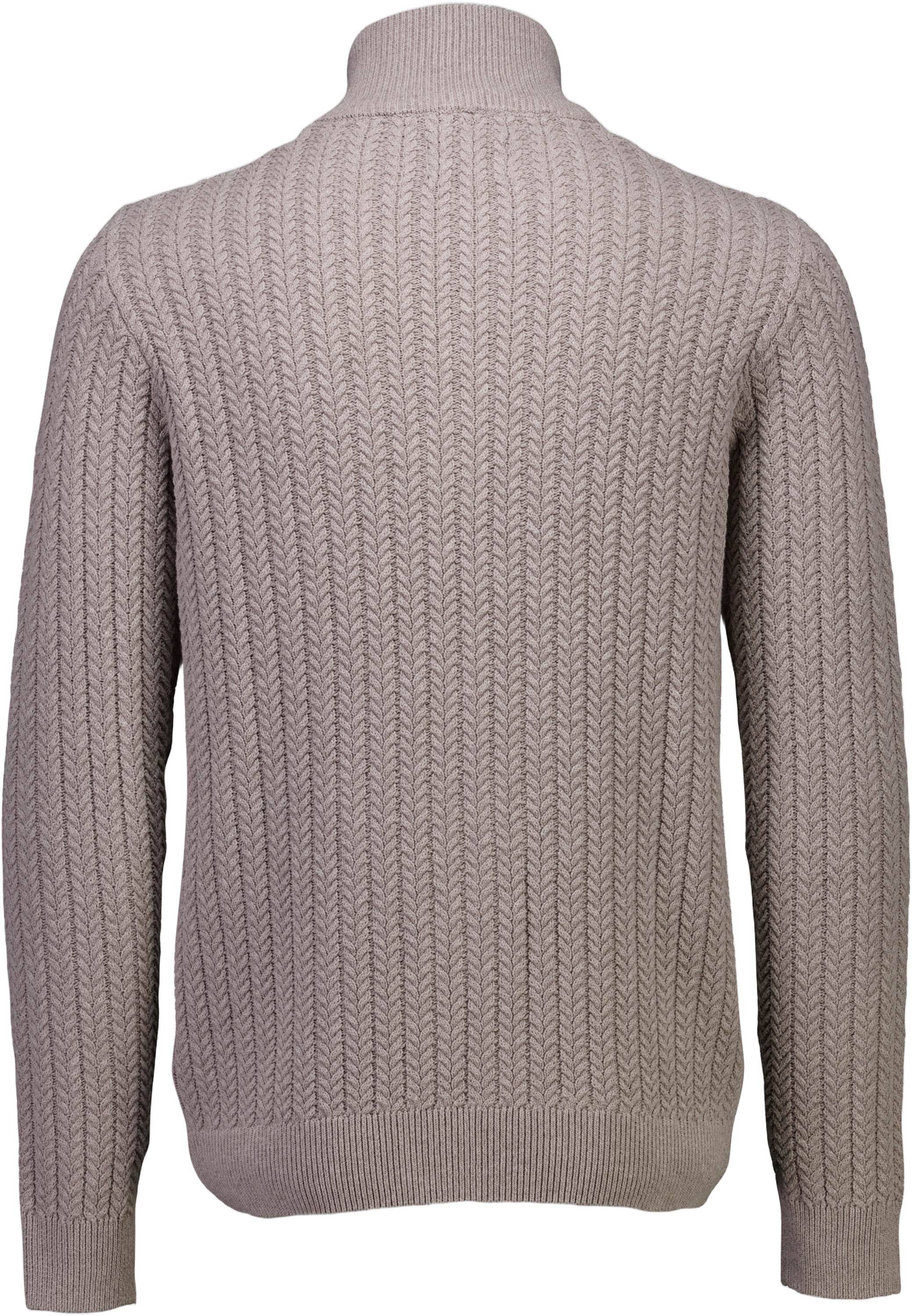 Recycle cabel knit zip cardiga